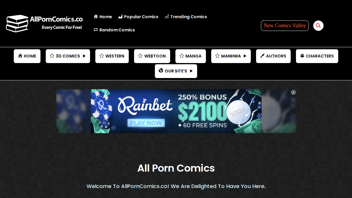 AllPornComics · Náhled webu