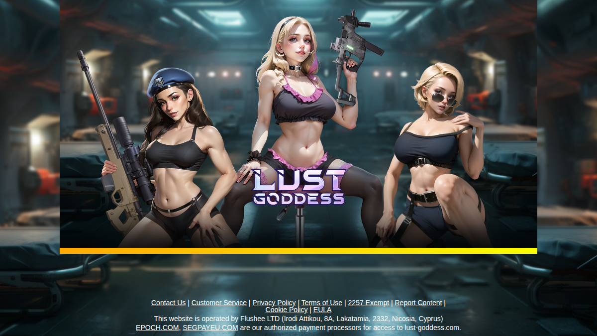 Lust Goddess · Náhled webu