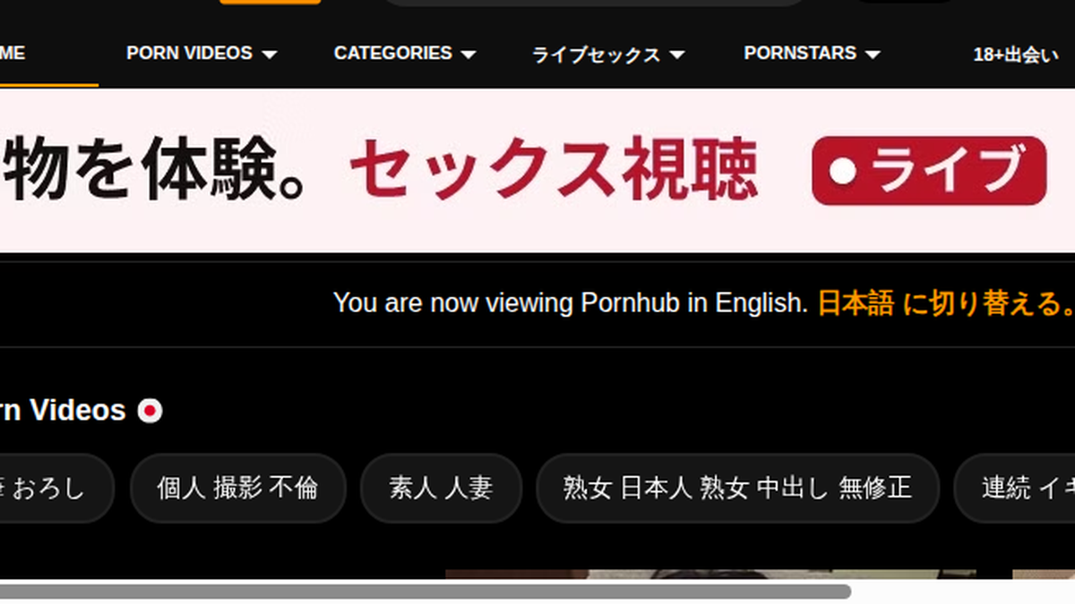 PornHub · Náhled webu