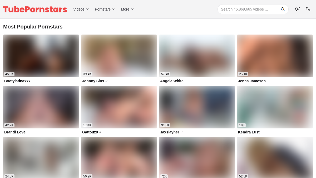 TubePornstars · Náhled webu