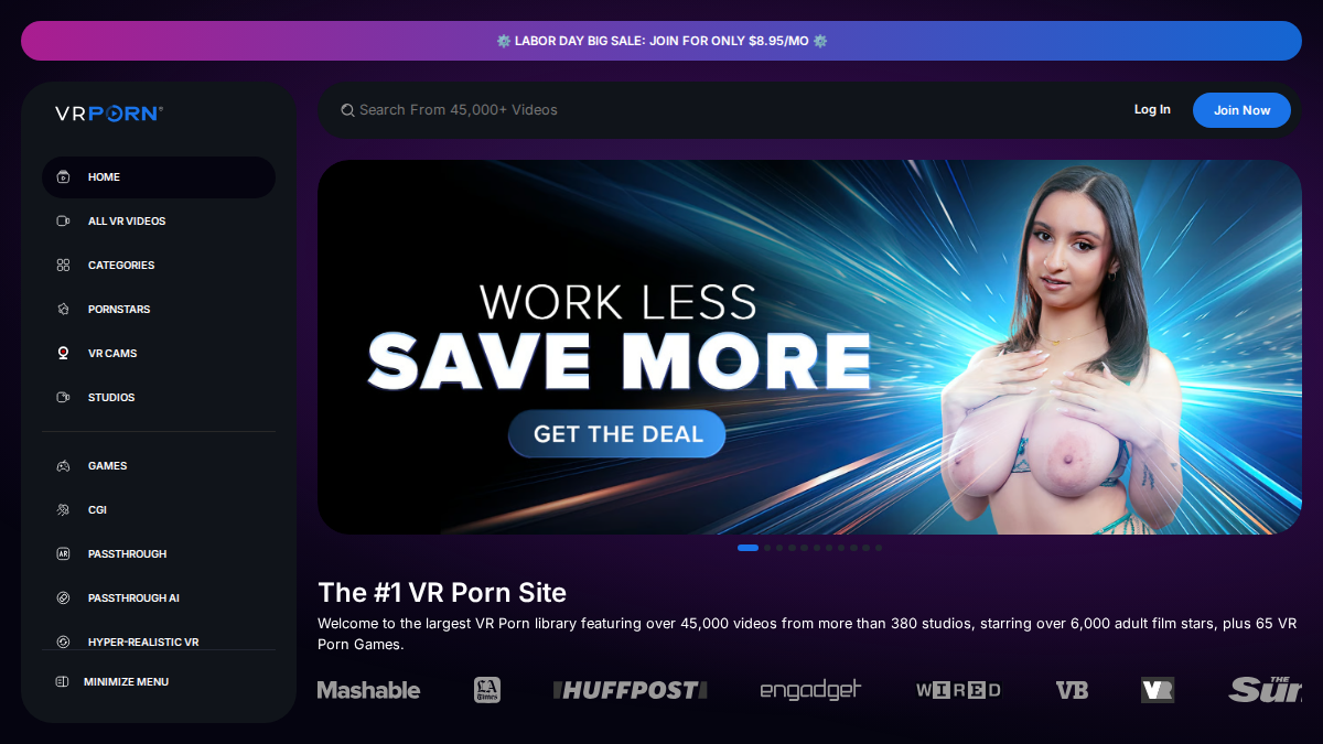 VRporn · Náhled webu