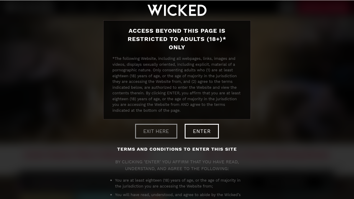 Wicked · Náhled webu